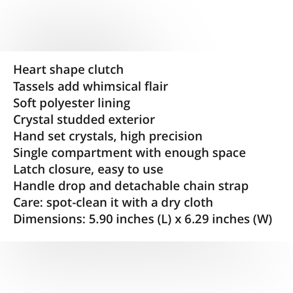 Heart Shape Austrian Crystal Clutch With Removable Shoulder Strap(Blk or silver) - Picture 7 of 16